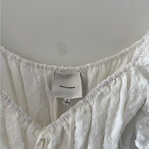 REFORMATION NWT Channa White Mini Dress 4 - Picture 5 of 7